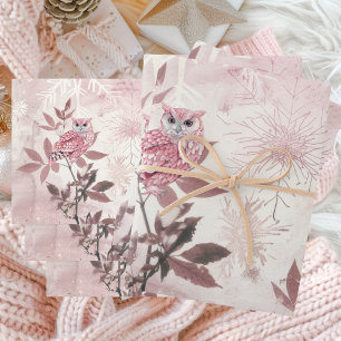  Pink winter woodland modern Baby Shower  Wrapping Paper Sheet