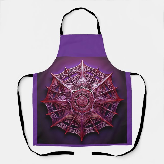 Pink Wireframe Mandelbrot Apron (Front)