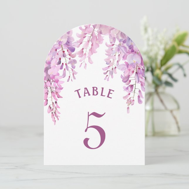 Pink Wisteria Arch Table Number (Standing Front)