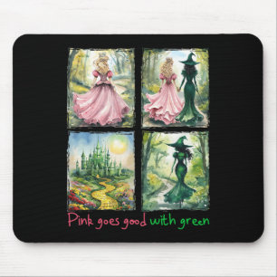 Pink Witch Goes Good With Green Halloween Witch Wo Mouse Pad