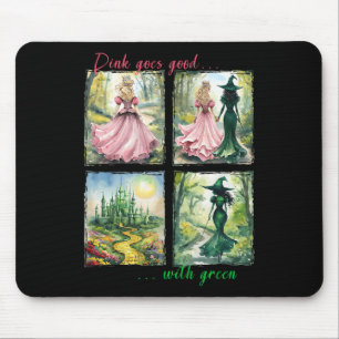 Pink Witch Goes Good With Green Halloween Witch Wo Mouse Pad