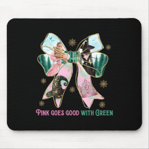 Pink Witch Goes Good With Green Halloween Witch Wo Mouse Pad