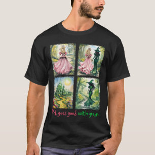 Pink Witch Goes Good With Green Halloween Witch Wo T-Shirt