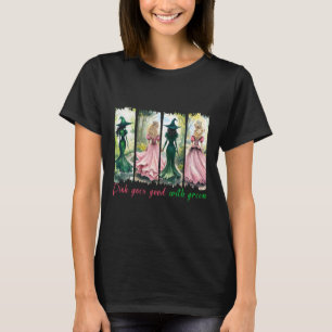 Pink Witch Goes Good With Green Halloween Witch Wo T-Shirt