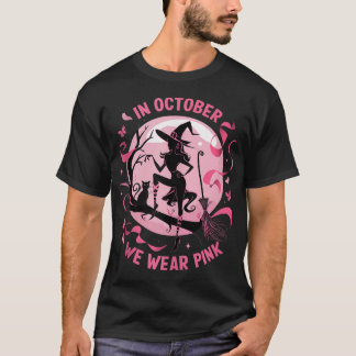 Pink Witch Halloween Costume Breast Cancer  T-Shirt