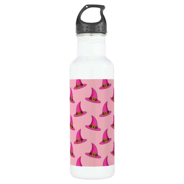 Pink Witch Hat 710 Ml Water Bottle (Front)