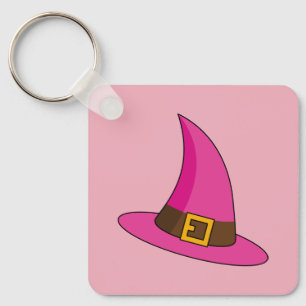 Pink Witch Hat Key Ring