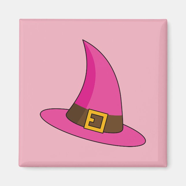 Pink Witch Hat Magnet (Front)