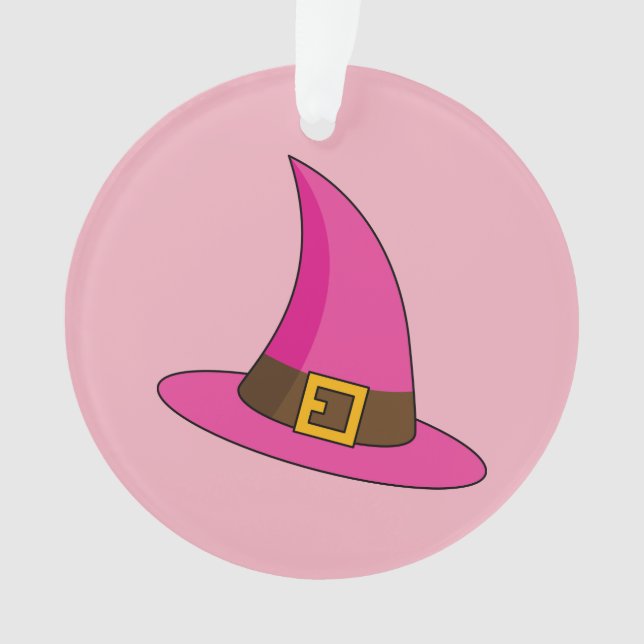 Pink Witch Hat Ornament (Front)