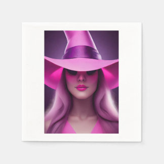 Pink witch napkin