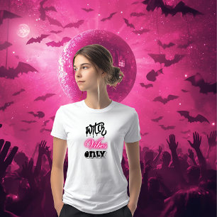 pink witch vibes only halloween typography woman Tri-Blend shirt