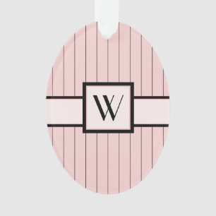 Pink with Black Pinstripes Acrylic Ornament