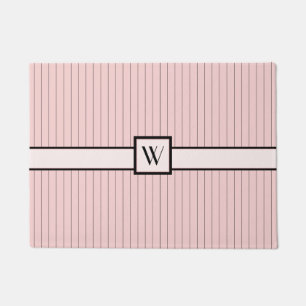 Pink with Black Pinstripes Doormat