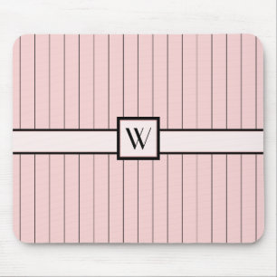 Pink with Black Pinstripes Mousepad