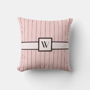 Pink with Black Pinstripes Pillow
