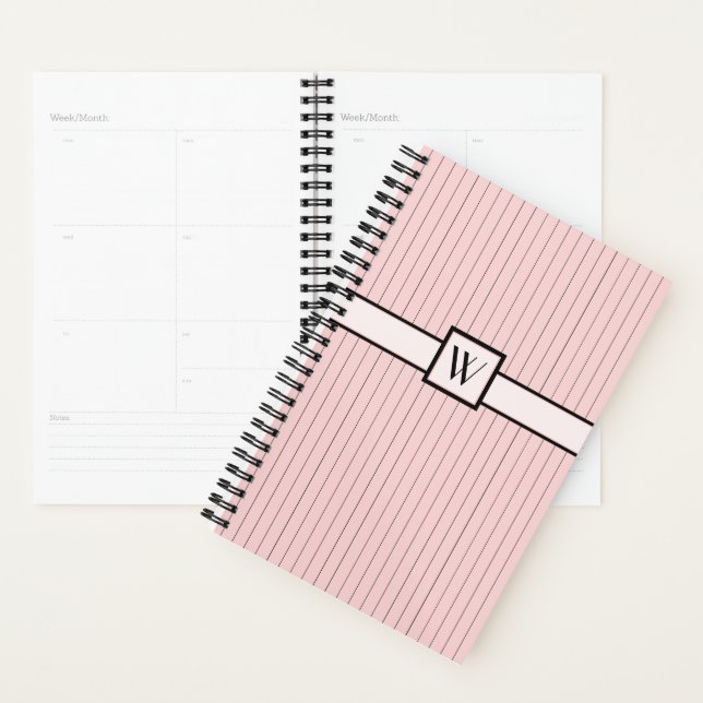 Pink with Black Pinstripes Planner (Display)