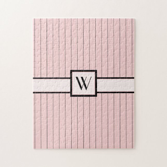Pink with Black Pinstripes Puzzle (Vertical)