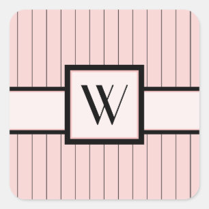 Pink with Black Pinstripes Sticker