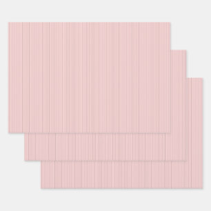 Pink with Black Pinstripes Wrapping Paper Set