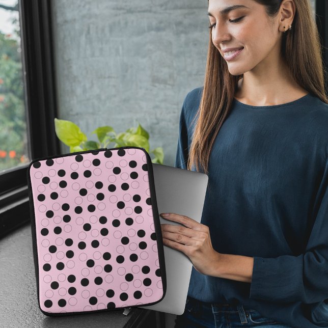 Pink with Circles  Laptop Sleeve (Creator Uploaded)