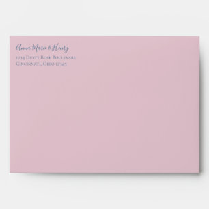 Pink with Dark Blue Text Envelope
