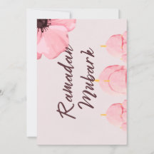 Pink with flower Ramadan mubark