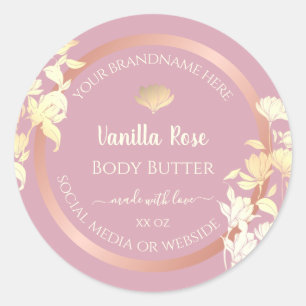 Pink with Flowers Product Packaging Labels Floral