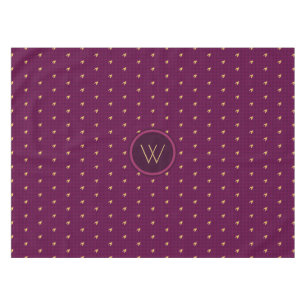Pink with Gold Accent Houndstooth Tablecloth