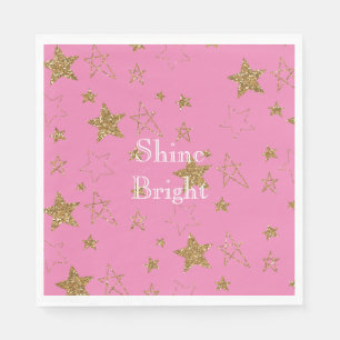 Pink with Gold Stars Napkin