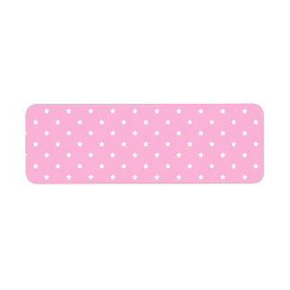Pink with little white stars. Custom Return Address Label
