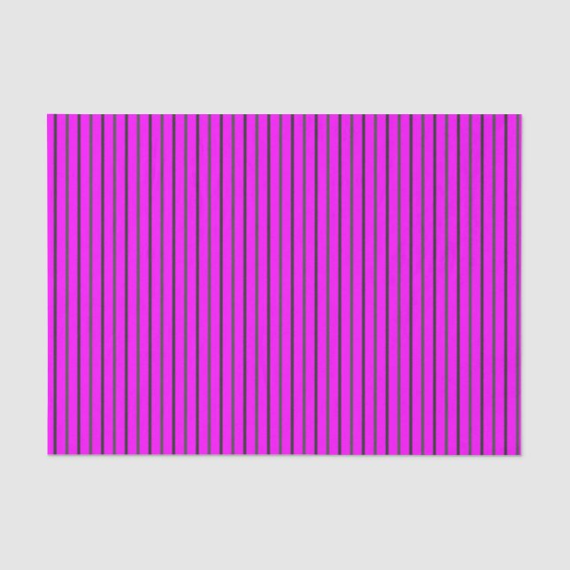 Pink with Medium & Dark Grey Stripes Tissue Paper (Front)