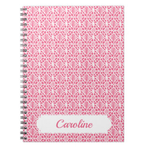 Pink With White Crochet Lace Pattern Notebook