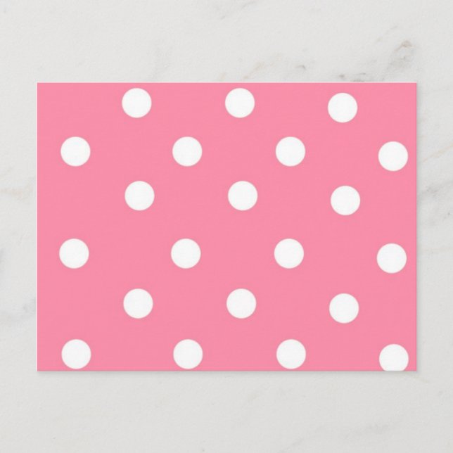 Pink with White Dots Postcard (Front)