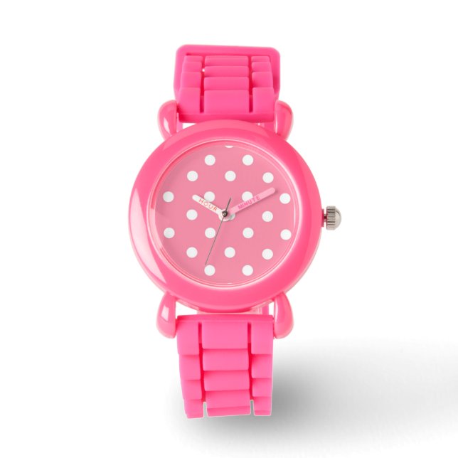 Pink with White dots Watch (Front)