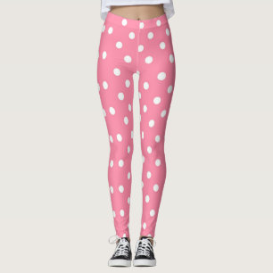 Pink with White Polka Dots Leggings