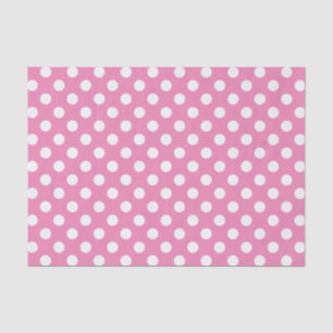 Pink with White Polka Dots  Tissue Paper