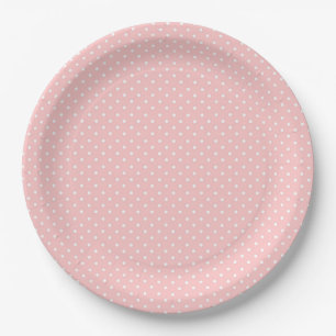 Pink with White Polkadots  Paper Plate