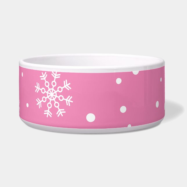 Pink with White Polkadots & Snowflakes (Front)