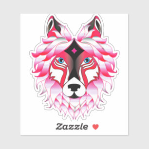 Pink Wolf Head Artwork