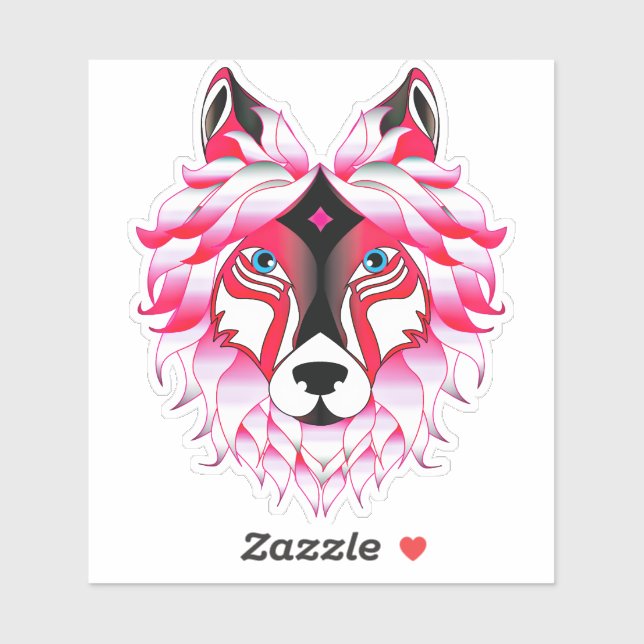 Pink Wolf Head Artwork (Sheet)