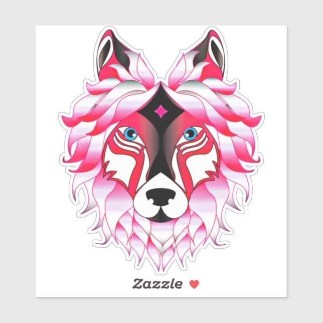 Pink Wolf Head Artwork (Sheet)