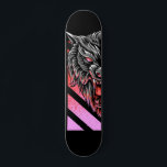 Pink Wolf Head Skateboard<br><div class="desc">This design may be personalised by choosing the customise option to add text or make other changes. If this product has the option to transfer the design to another item, please make sure to adjust the design to fit if needed. Contact me at colorflowcreations@gmail.com if you wish to have this...</div>