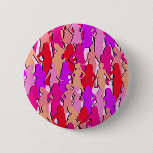 Pink Women Silhouette 6 Cm Round Badge