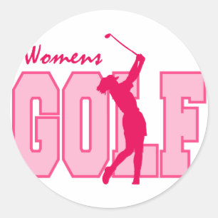 Pink Women's Golf Classic Round Sticker