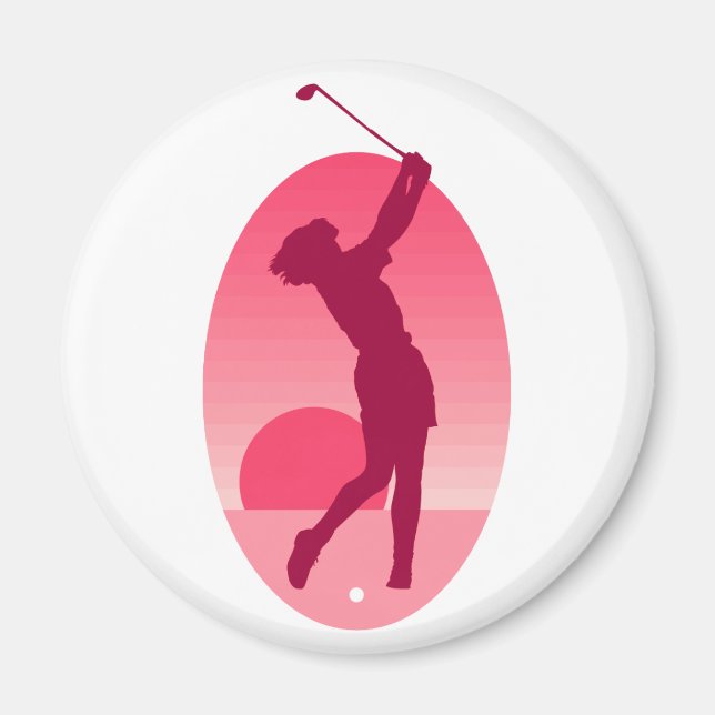 Pink Women's Golf Magnet (Front)