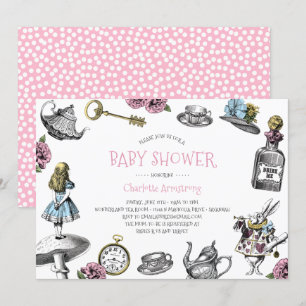 Pink Wonderland Baby Shower with Polka Dots Invitation