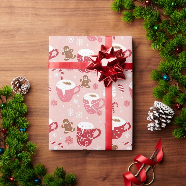 Pink Wonderland: Cocoa Cups & Christmas Wrapping Paper (Holiday Gift)