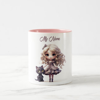 Pink Wonderland: Doll and Cat Fantasy Cup