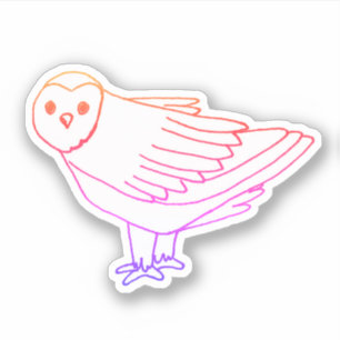 Pink Woodland Bird Cute Owl