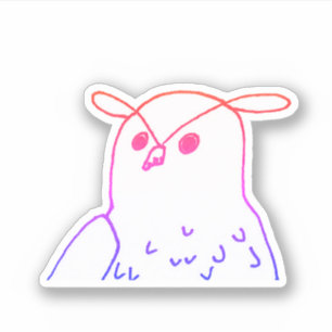 Pink Woodland Bird Drawing Cute Owl